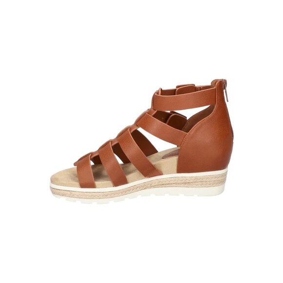 Easy Street Womens Simone Zip Comfort Wedge Heel Sandals Cognac Size 8 M NIB - Picture 5 of 9